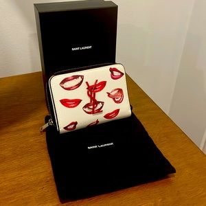 YSL Bifold wallet with lip print-Authentic!